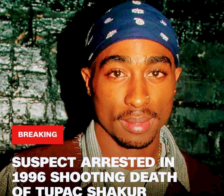 JUST IN: An arrest has been made in connection with the 1996 murder of rapper Tupac Shakur, a source disclose