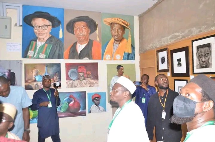 FULAFIA VC Inspects Arts works done by final year Students.