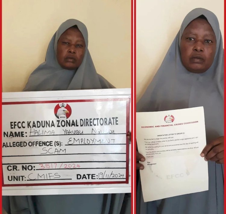 EFCC arrests woman for Employment Scam in Kaduna