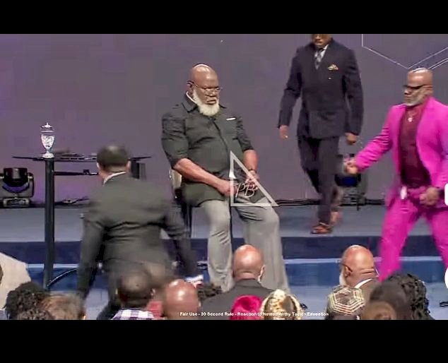 Bishop T.D Jakes reportedly slumped during live stream church service.