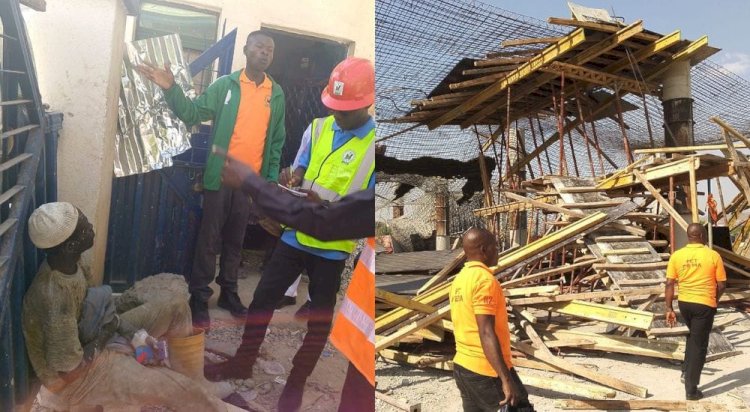 Four injured as section of building under construction collapses in Abuja