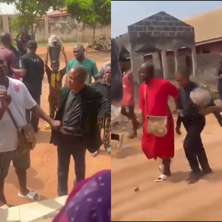 Pastor paraded after he was allegedly caught sl££ping with married woman in Edo State (video)